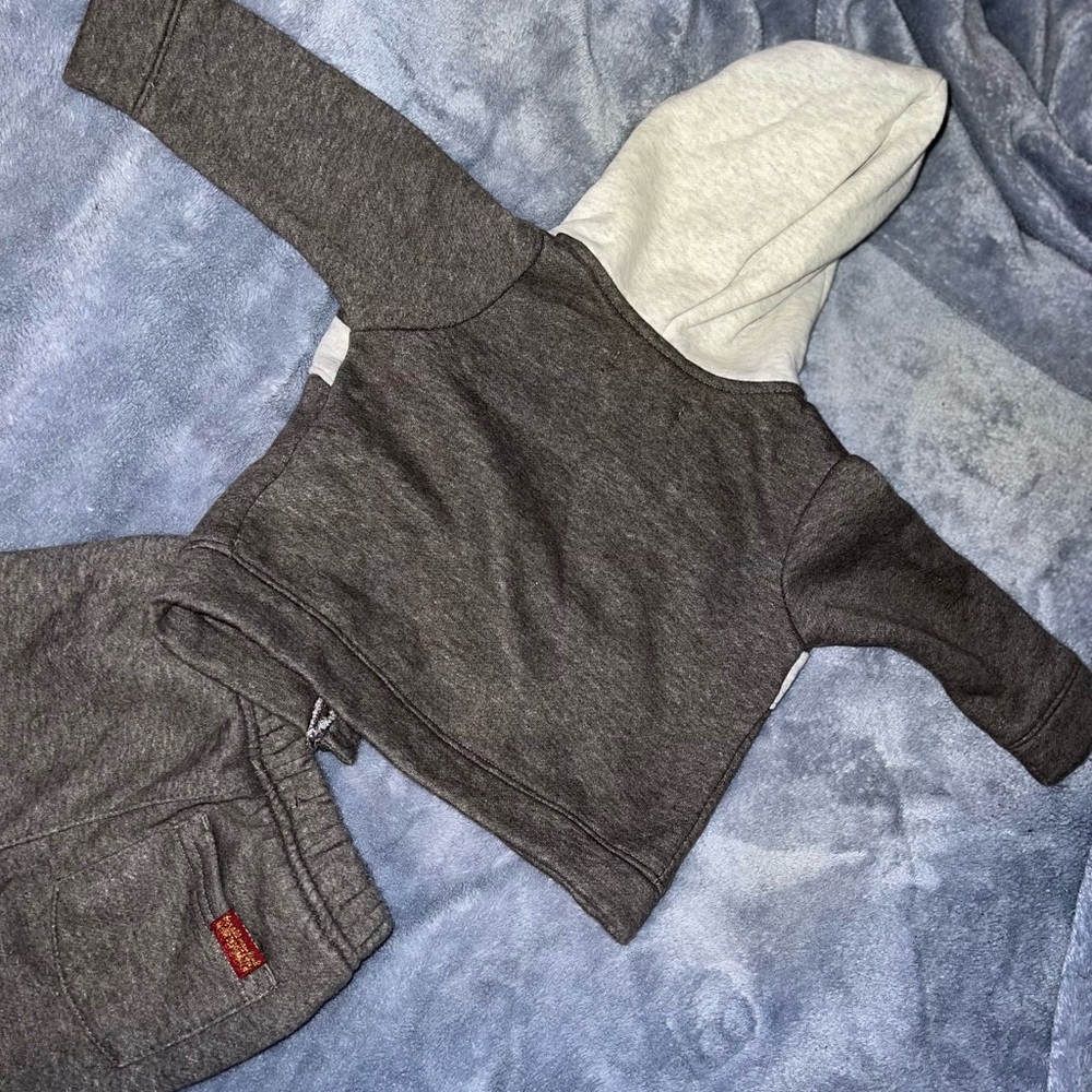 Adorable Light and Dark Grey Sweatsuit 6-9 Months